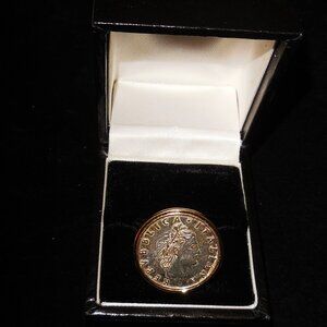 50 Lira Coin Bronze Ring Size 7 Unisex Made in Italy